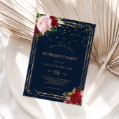 Geometrisch Goud Glitter Rood Pensioen Partij Kaart