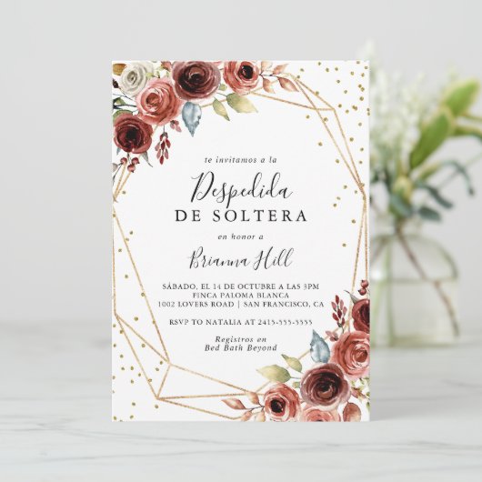 Geometrisch goud Glitter Spaans Vrijgezellenfeest Kaart (Staand voorkant)