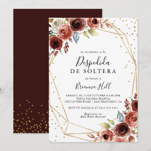 Geometrisch goud Glitter Spaans Vrijgezellenfeest Kaart