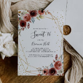 Geometrisch Goud Glitter Sweet 16 Verjaardagsfeest Kaart