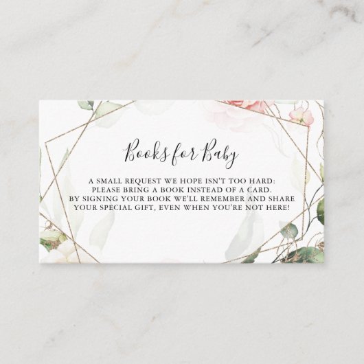 Geometrisch Goud Groen Baby shower Boekaanvraag Informatiekaartje (Voorkant)