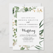 Geometrisch Goud Groen Bladerdak Voor & Achterbrui Kaart (Voorkant)