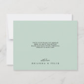 Geometrisch Goud Groen Bladgroen Bloemen Vlak Huwe Bedankkaart (Achterkant)