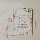 Geometrisch Goud Groen Bruids Lingerie Douche Kaart