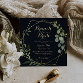 Geometrisch Goud Groen Brunch met de Bruiddouche Kaart