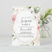 Geometrisch Goud Groen Foliage Bloemen Verrassings Kaart (Staand voorkant)