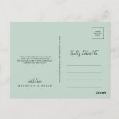 Geometrisch goud groen gebladerte bloemen dank u briefkaart (Achterkant)