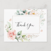 Geometrisch goud groen gebladerte bloemen dank u briefkaart (Voorkant)