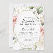 Geometrisch goud groen gebladerte Spaans Vrijgezel Kaart (Voorkant)