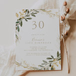 Geometrisch Goud Groen Herfst 30e Verjaardagsfeest Kaart<br><div class="desc">Deze geometrische gouden groene herfst minimalistische 30e verjaardagsfeestuitnodiging is ideaal voor een modern verjaardagsfeestje. Het ontwerp is voorzien van een prachtig gouden geometrisch lijst met elegante groene bladeren.</div>