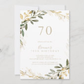 Geometrisch Goud Groen Herfst 70ste Verjaardagsfee Kaart (Voorkant)