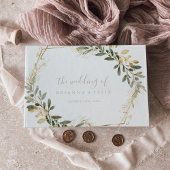 Geometrisch goud groen herfst bruiloft gastenboek