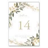 Geometrisch goud groen herfst bruiloft kaart (Achterkant)