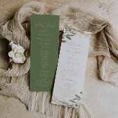 Geometrisch goud groen herfst bruiloft programma programmakaart