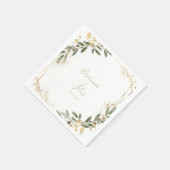 Geometrisch goud groen herfst bruiloft servet (Hoek)