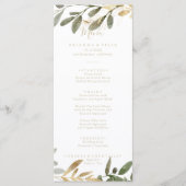 Geometrisch Goud Groen Herfst Diner Menu (Voorkant)