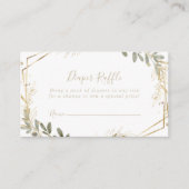 Geometrisch Goud Groen Herfst Luier Raffle Ticket Informatiekaartje (Voorkant)