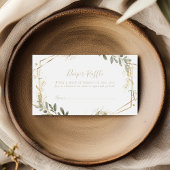 Geometrisch Goud Groen Herfst Luier Raffle Ticket Informatiekaartje