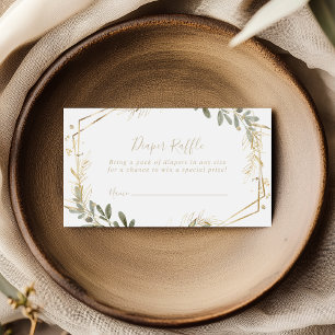 Geometrisch Goud Groen Herfst Luier Raffle Ticket Informatiekaartje