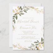 Geometrisch Goud Groen Herfst Repetitie Diner Kaart (Voorkant)