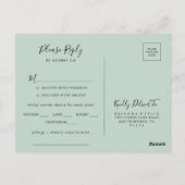 Geometrisch Goud Groen Menu Keuze RSVP Briefkaart (Achterkant)