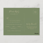 Geometrisch Goud Groen Menu Keuze RSVP Briefkaart (Achterkant)