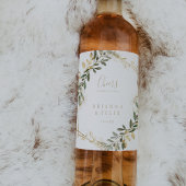 Geometrisch Goud Groen Proost Bruiloft Wijn Labels Wijn Etiket