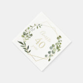 Geometrisch Goud Groen Proost op 40 Jaar Verjaarda Servet (Hoek)