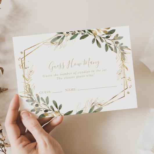 Geometrisch goud groen raden hoeveel spel Kaart Visitekaartje