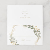 Geometrisch Goud Groen Vallen Trouwplaats Kaart Plaatskaartje (Buitenkant ongevouwen)