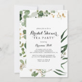 Geometrisch Goud Groen Vrijgezellenfeest Tea Party Kaart (Voorkant)