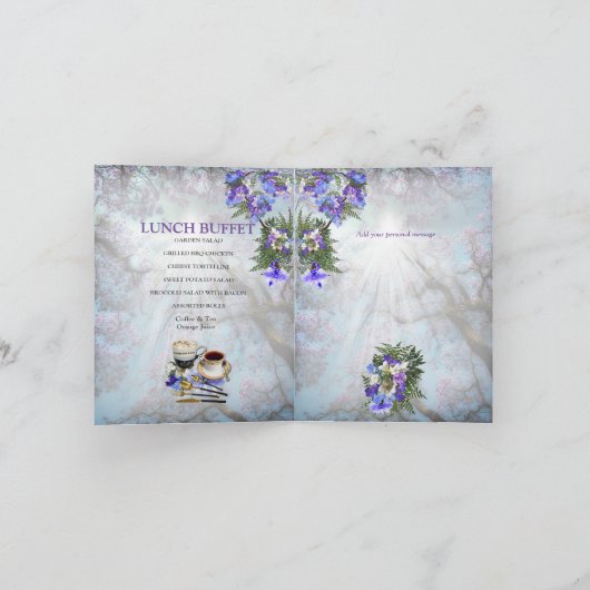 Geometrisch Goud & Jacaranda Bloemen Paar Douche (Binnen)