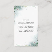 Geometrisch Goud Lijst en Witte Pioenen Groen Visitekaartje (Achterkant)