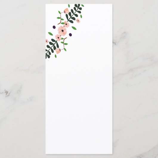 Geometrisch Goud Lijst paarse Bloemen Wedding Menu (Achterkant)