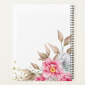 Geometrisch Goud Lijst Roze Bloemen Bruiloft plann Planner (Achterkant)