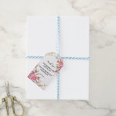 Geometrisch Goud Lijst Roze Bloemen dank u Cadeaulabel (Met Touw)
