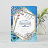 Geometrisch goud-Lijst wintervrijgezellenfeest Kaart (Staand voorkant)