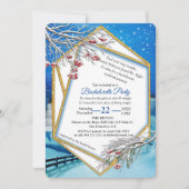 Geometrisch goud-Lijst wintervrijgezellenfeest Kaart (Voorkant)