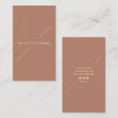 Geometrisch goud Modern minimalistische bruine ver Visitekaartje (Voorkant / Achterkant)