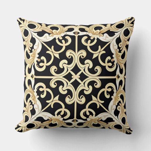 Geometrisch Goud Paneel Kussen (Voorkant)