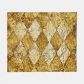 Geometrisch goud: Retro Patroon verfijning. Fleece Deken (Voorkant (Horizontaal))