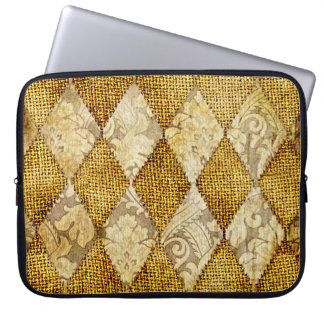 Geometrisch goud: Retro Patroon verfijning. Laptop Sleeve