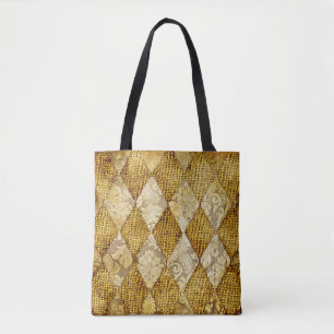 Geometrisch goud: Retro Patroon verfijning. Tote Bag