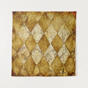 Geometrisch goud: Retro Patroon verfijning. Wandkleed