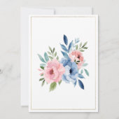 Geometrisch goud roze marineblauwe mint bloemen Hu Kaart (Achterkant)