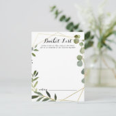 Geometrisch Goud Tropical Wedding Bucket List Kaar Briefkaart (Staand voorkant)
