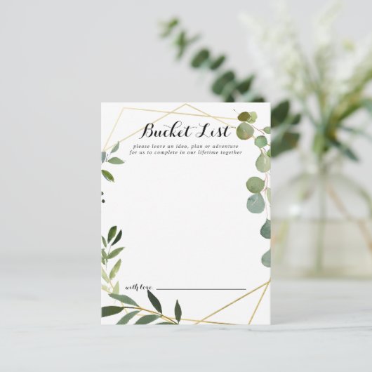 Geometrisch Goud Tropical Wedding Bucket List Kaar Briefkaart (Staand voorkant)