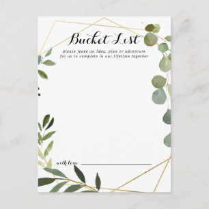 Geometrisch Goud Tropical Wedding Bucket List Kaar Briefkaart