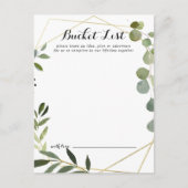 Geometrisch Goud Tropical Wedding Bucket List Kaar Briefkaart (Voorkant)