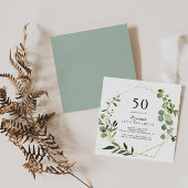 Geometrisch Goud Tropisch Groen 50ste Verjaardagsf Kaart